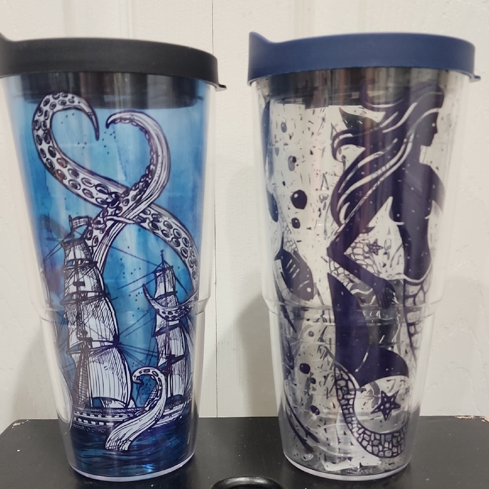 Nautical Themed Tumbler Set - Blue and Black